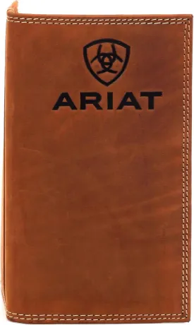 Ariat Rodeo Wallet Emboss Shield & Script Medium Brown, Leather One Size