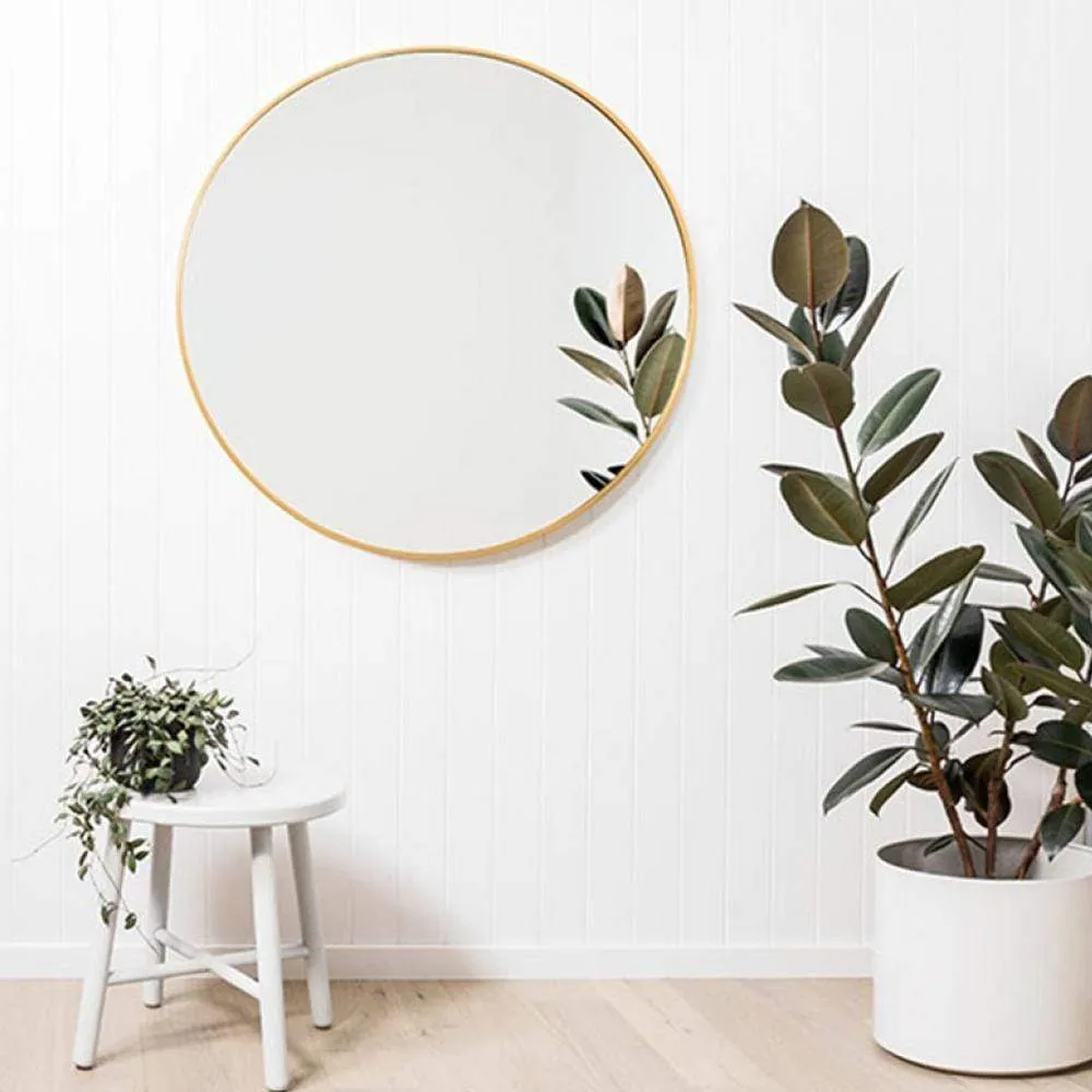 Bella Round Wall Mirror Brass 100CM