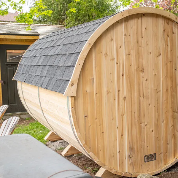 Black Asphalt Shingle Roof For Dundalk Leisurecraft Harmony Barrel Saunas