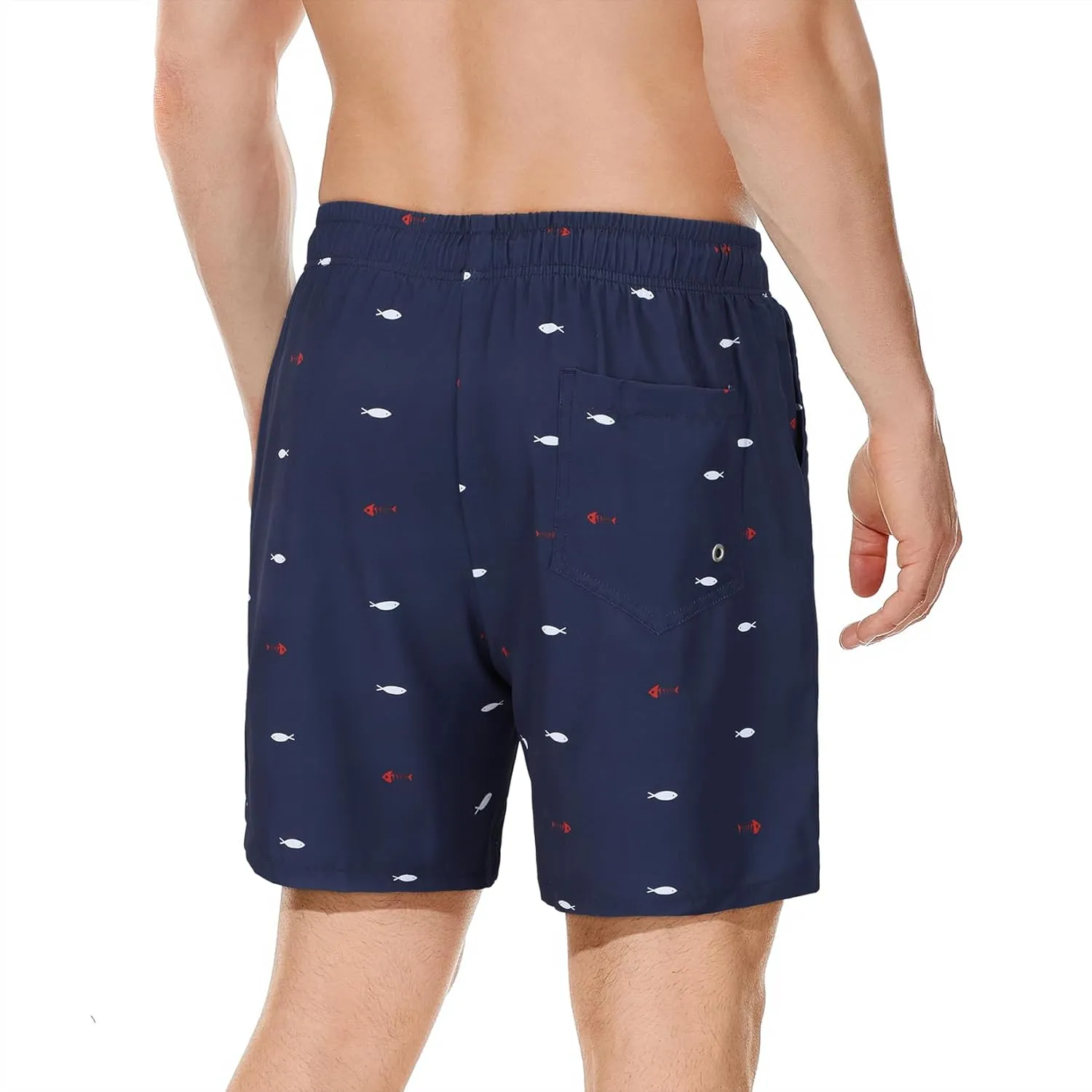 Century Star Mens Swim Trunks with Compression Liner Quick Dry Bathing Suits with Pockets Swim Shorts