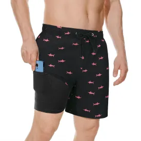 Century Star Mens Swim Trunks with Compression Liner Quick Dry Bathing Suits with Pockets Swim Shorts