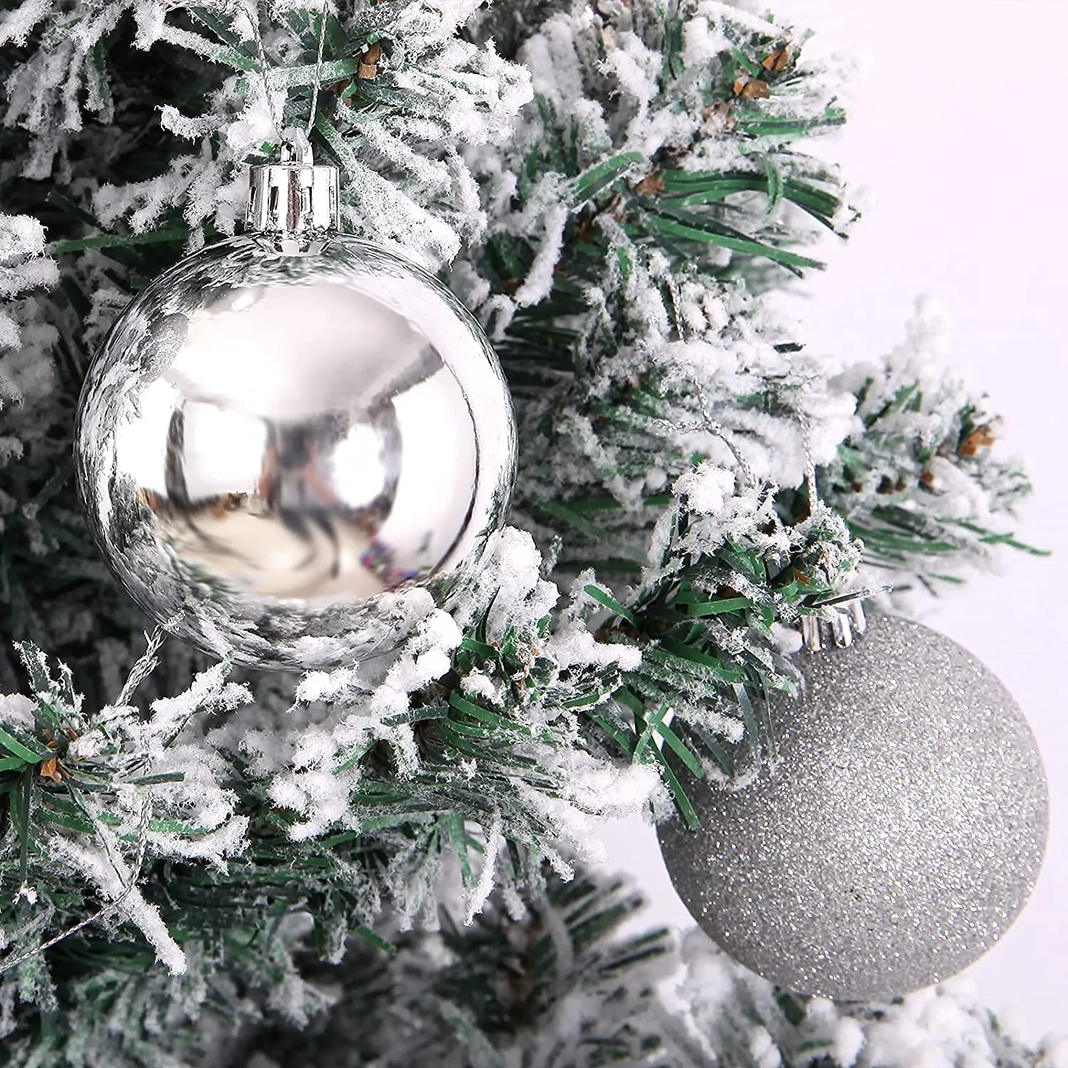 Christmas Silver Ball For Hanging - Pack of 6