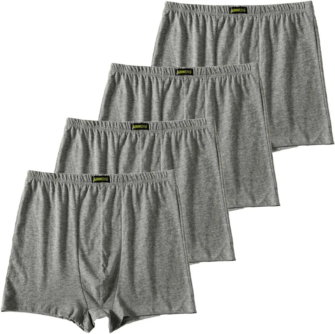 Cotton Men's Boxer Shorts Underwear,Plus Size Boxer Brief, Loose Fit Soft Stretchy Trunks 4 Pack,US L-5XL