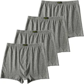 Cotton Men's Boxer Shorts Underwear,Plus Size Boxer Brief, Loose Fit Soft Stretchy Trunks 4 Pack,US L-5XL