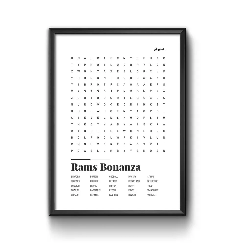 Derby GOAT Wordsearch Print