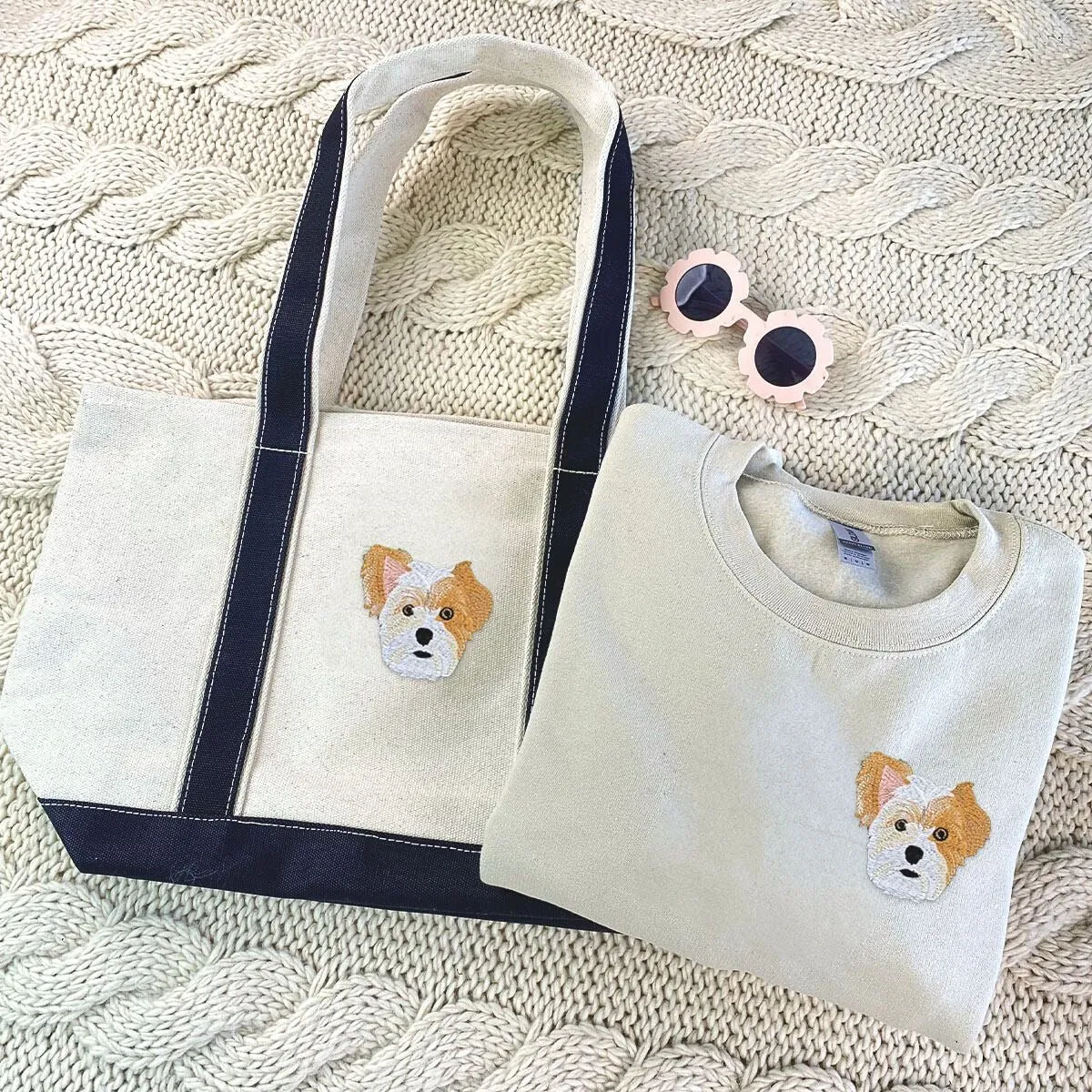 Dog Lover Trio Pack: Embroidered Sweatshirt & Hat & Tote Bag