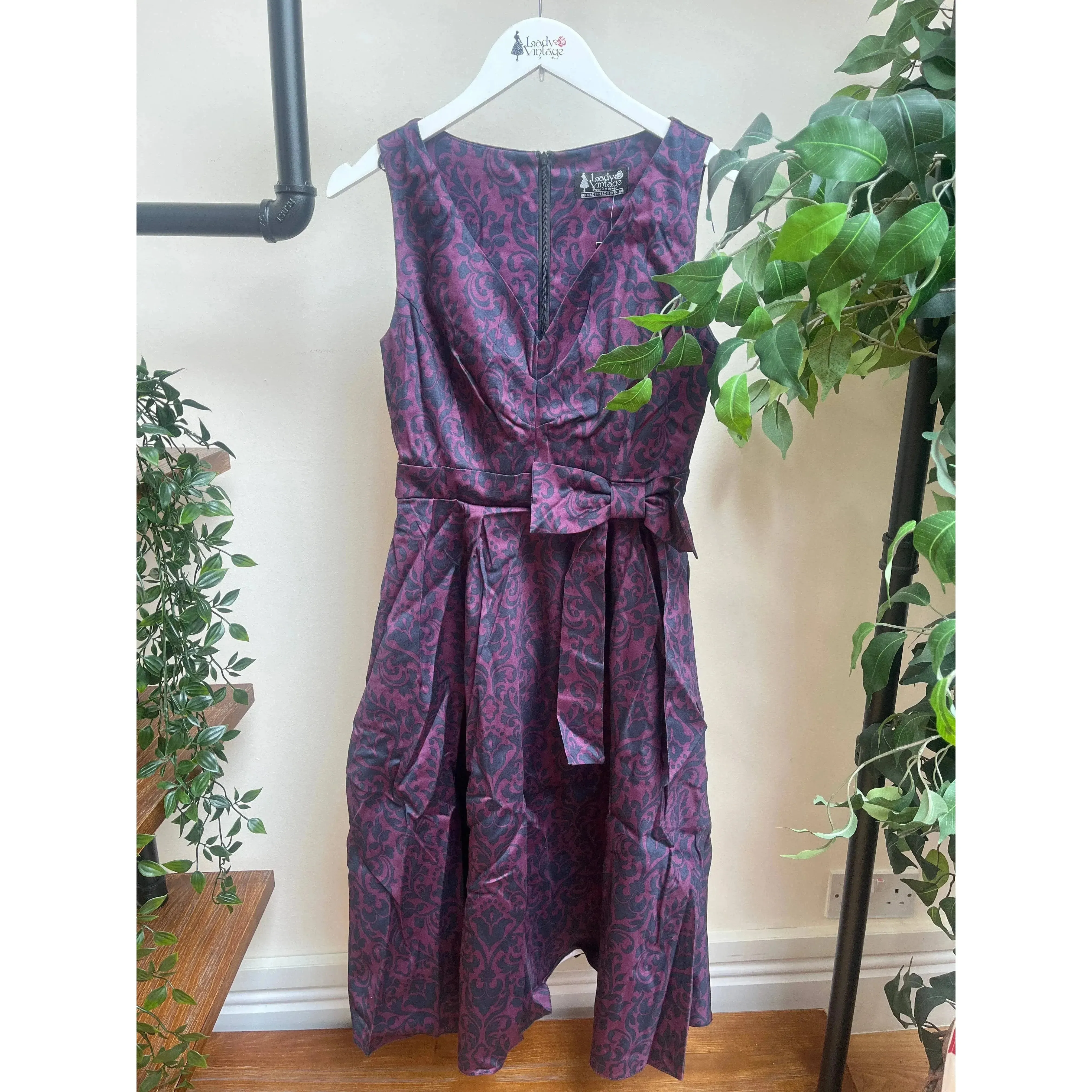 Dorothy Dress - Magenta Damask (10)