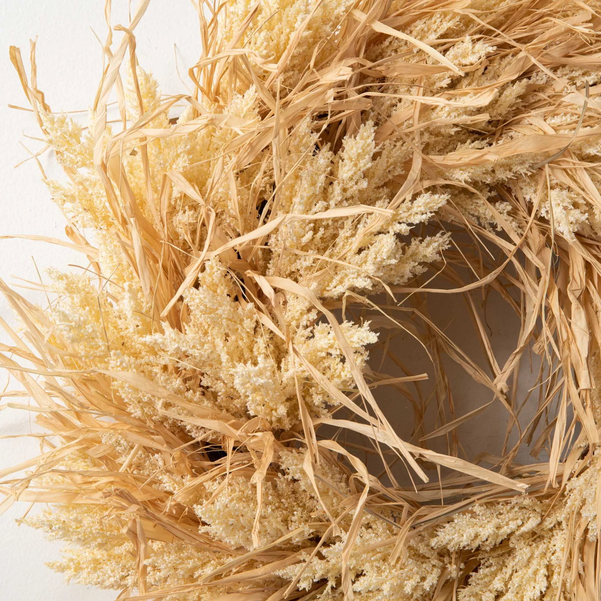 Dried-Look Autumn Grass Raffia & Fall Berry Front Door Wreath