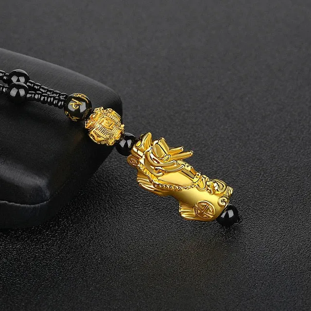 Feng Shui Pi Xiu Necklace Personalized Pixiu Black Necklace Charm