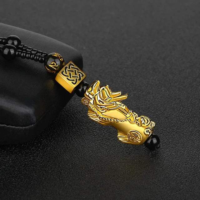 Feng Shui Pi Xiu Necklace Personalized Pixiu Black Necklace Charm