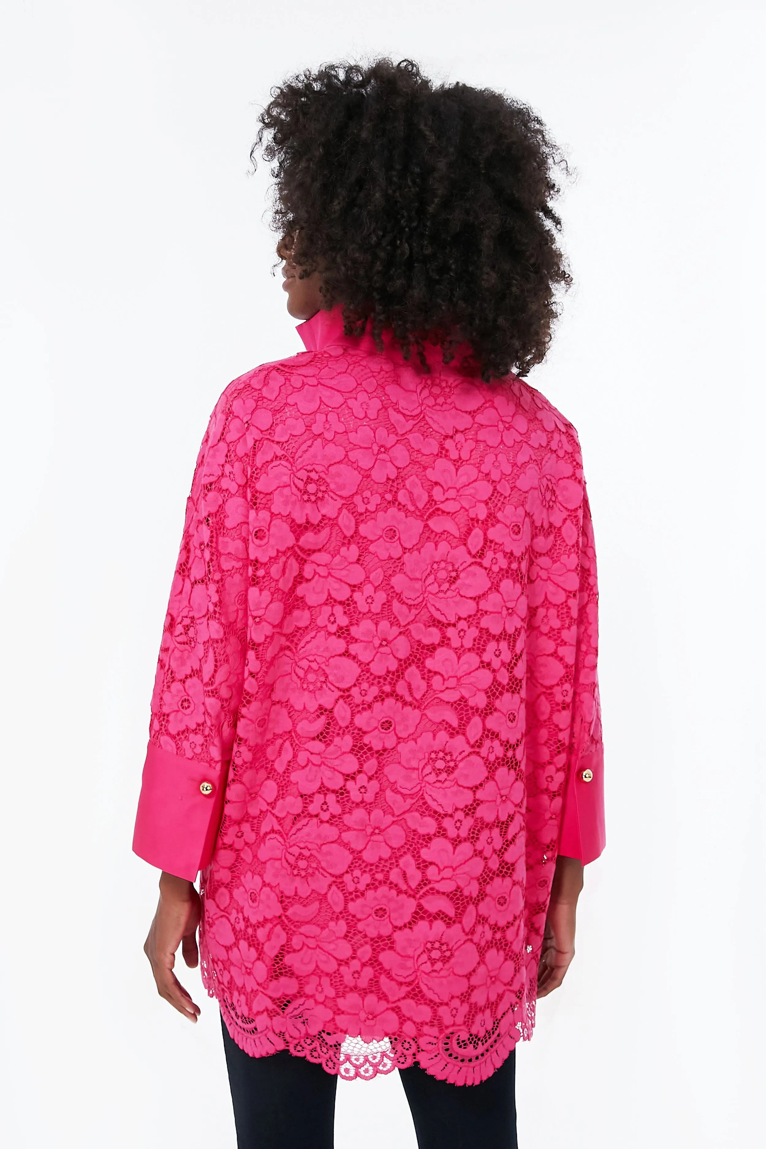 Hot Pink Lace Willow Blouse