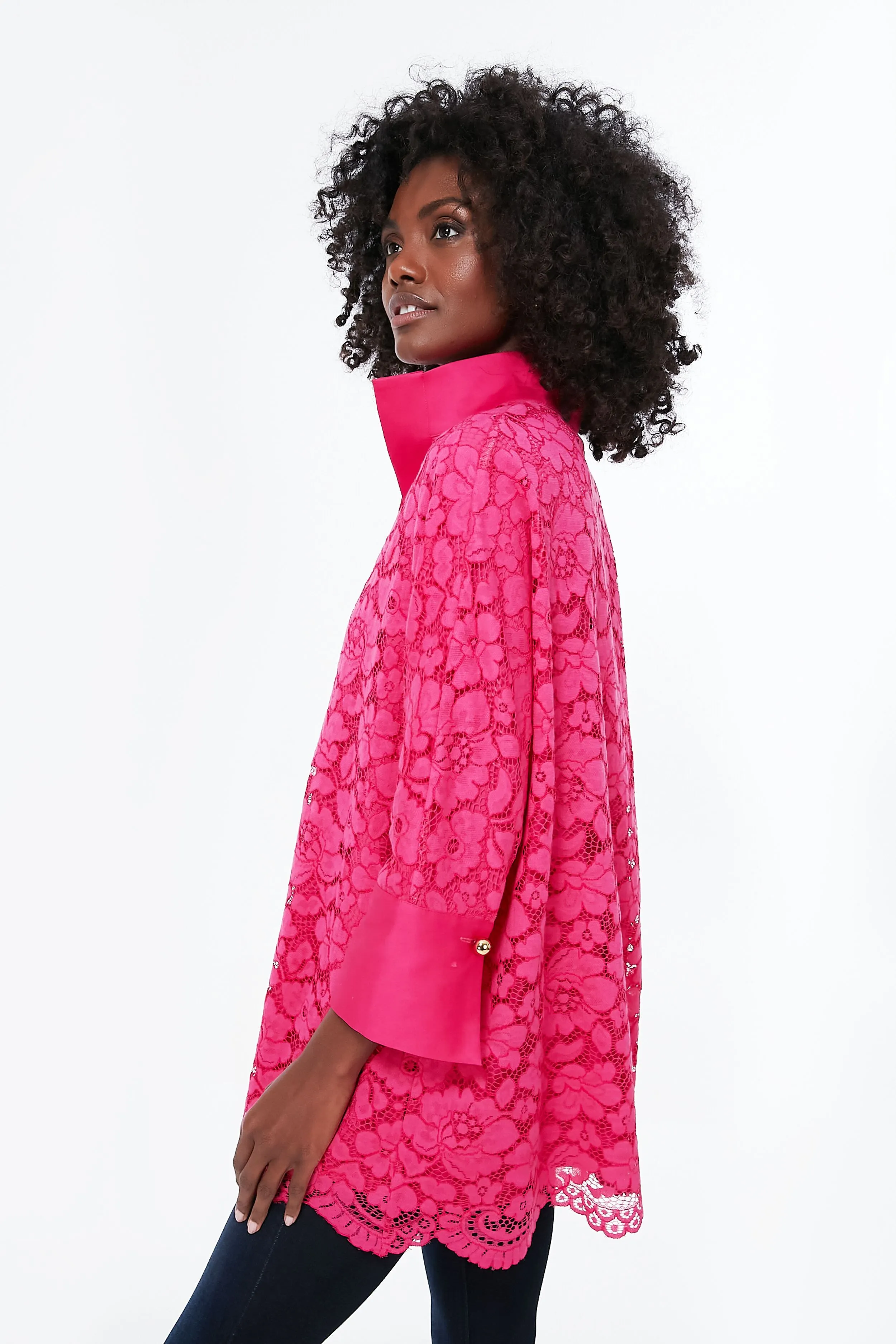 Hot Pink Lace Willow Blouse