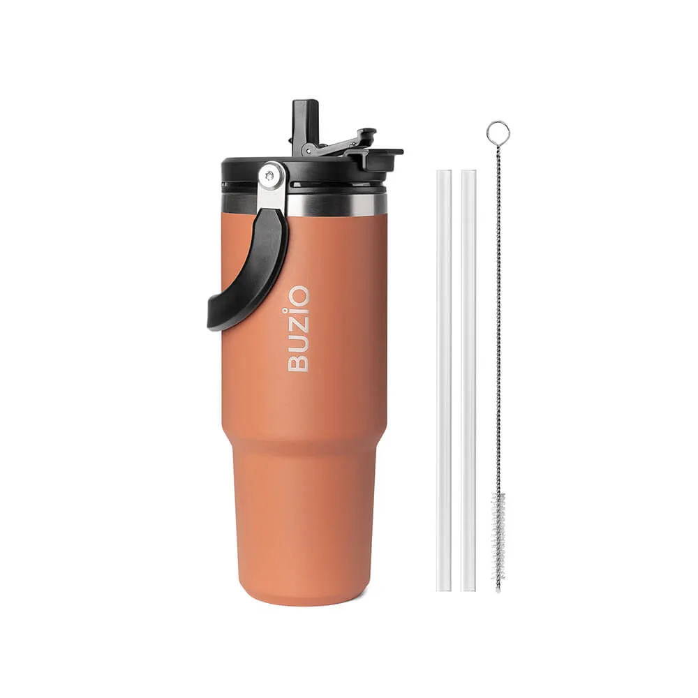 Insulated Tumbler With 2-In-1 Straw Lid  | Orange | 30oz