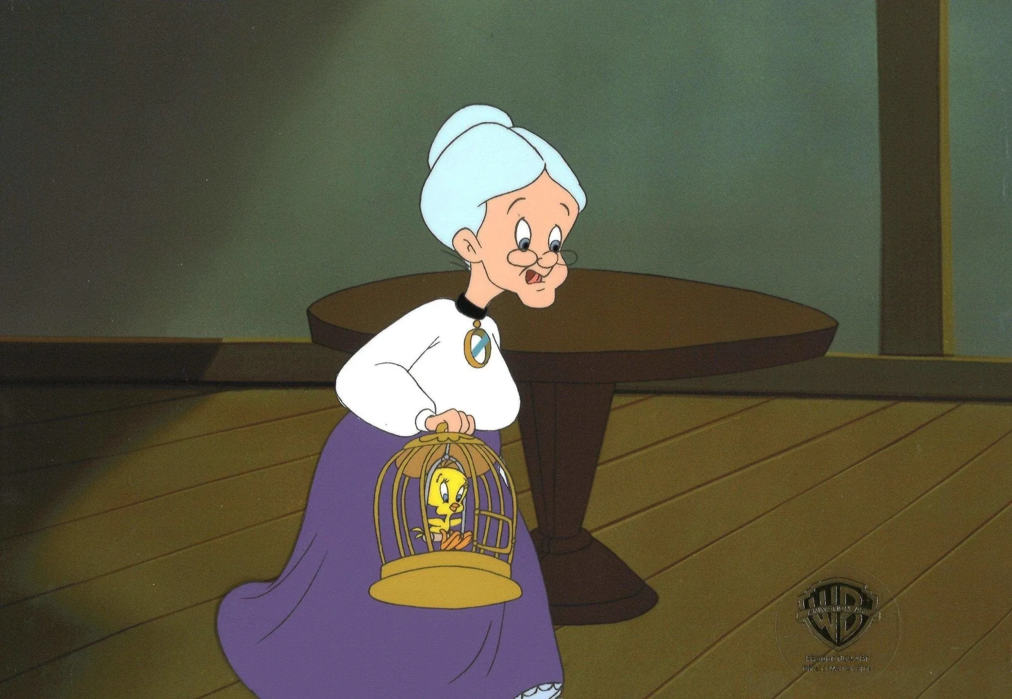 Looney Tunes Original Production Cel: Granny and Tweety Bird