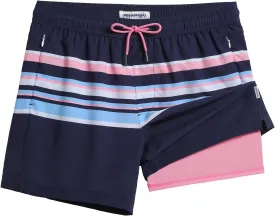 maamgic Mens 5.5 Inch Swim Trunks with Compression Liner Board Shorts Quick Dry Beach Swimwear with Zipper Pockets