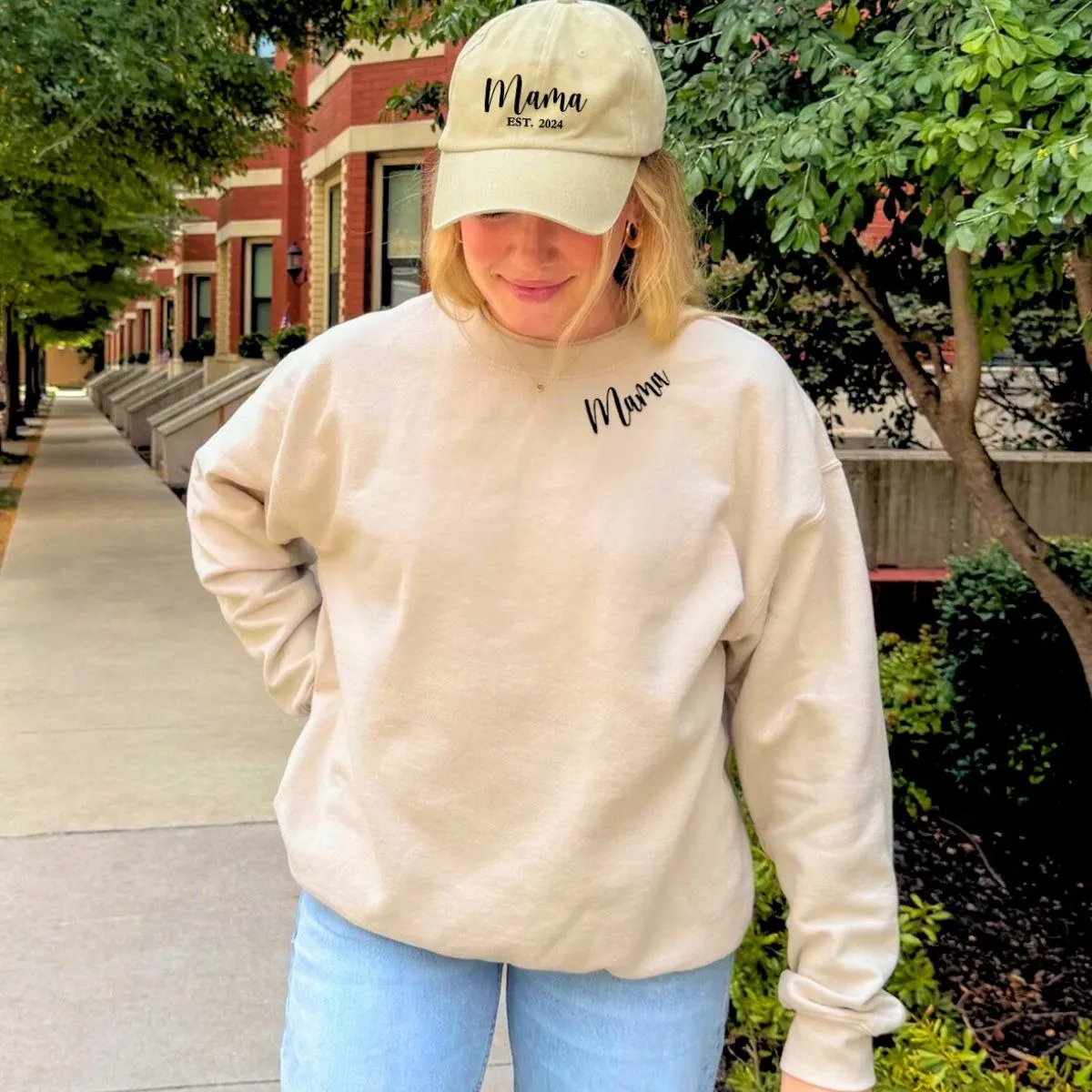 Mama Trio Pack: Embroidered Sweatshirt & Hat & Tote Bag