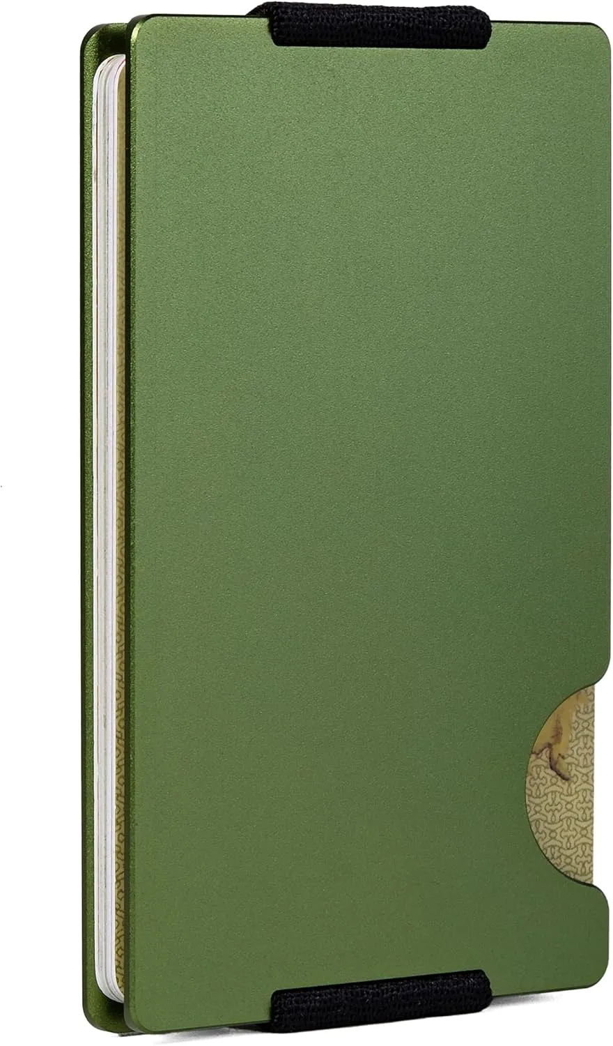 Minimalist Wallet for Men,Slim RFID Blocking Wallet,Durable Expandable Compact Plate, Matel Credit Card Holder,Cash Strap/Money Clip (Matte Olive Green)