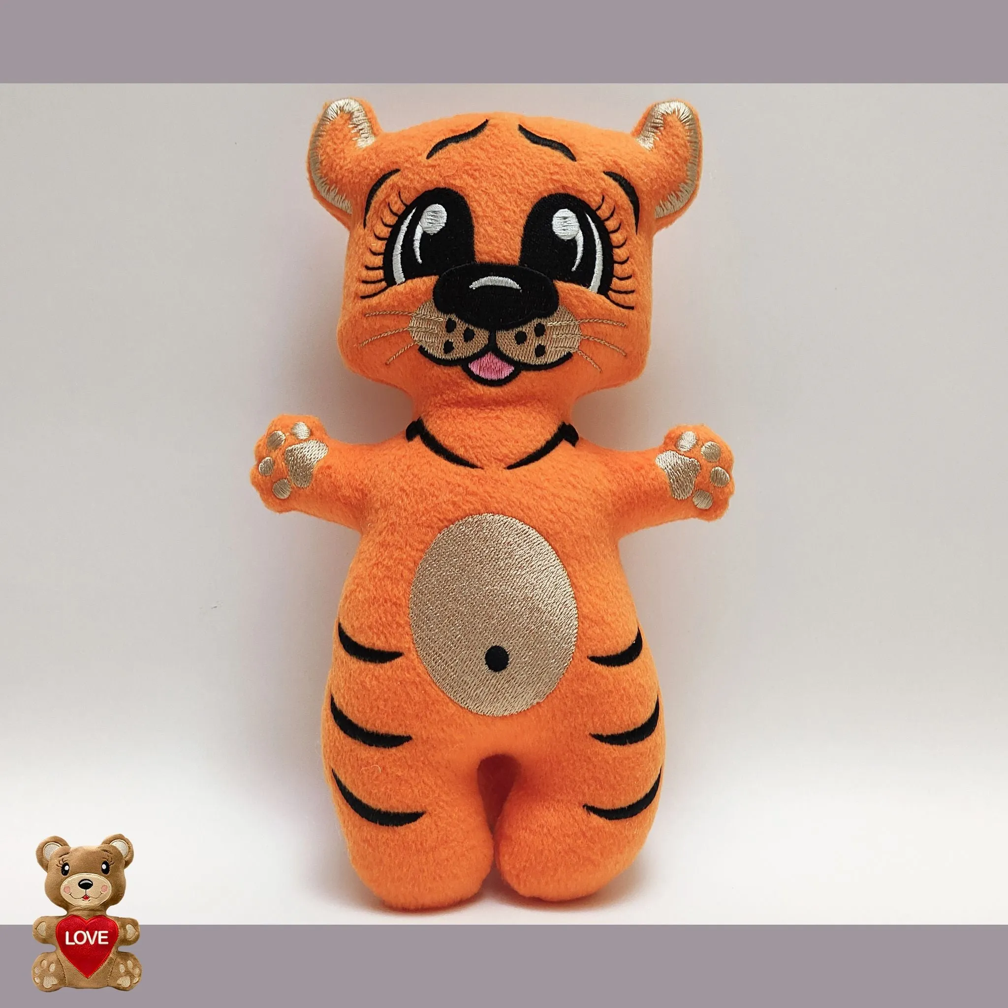 Personalised embroidery Plush Soft Toy Tiger -Custom Gifts For Children