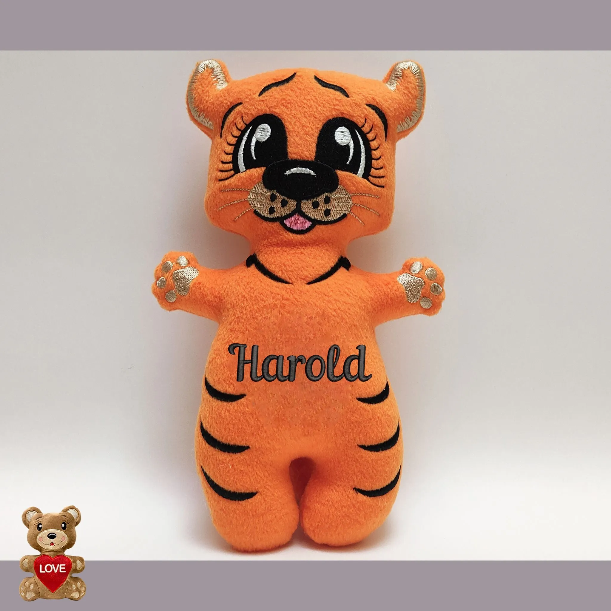 Personalised embroidery Plush Soft Toy Tiger -Custom Gifts For Children