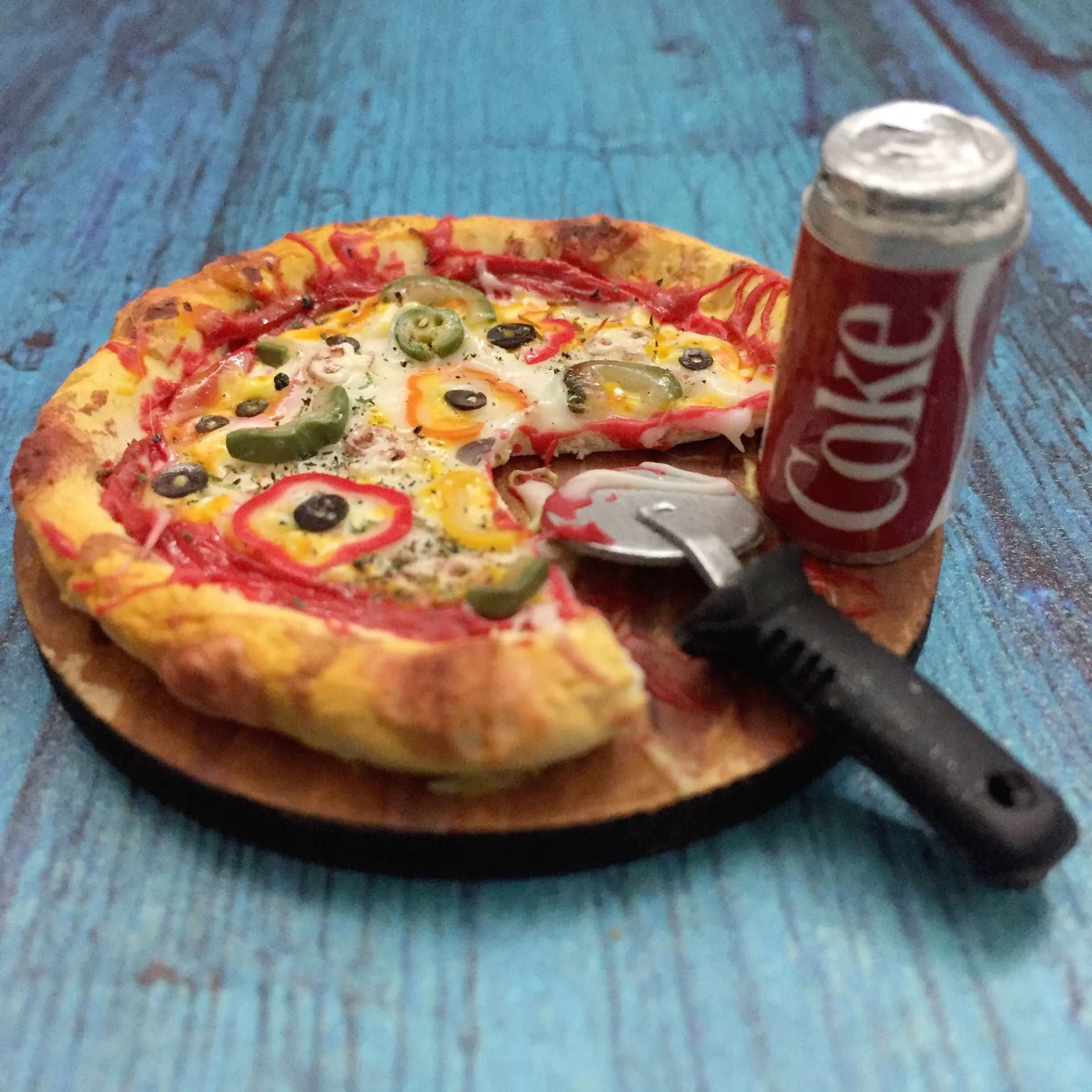 Pizza Coke Fast Food Miniature Food Magnet