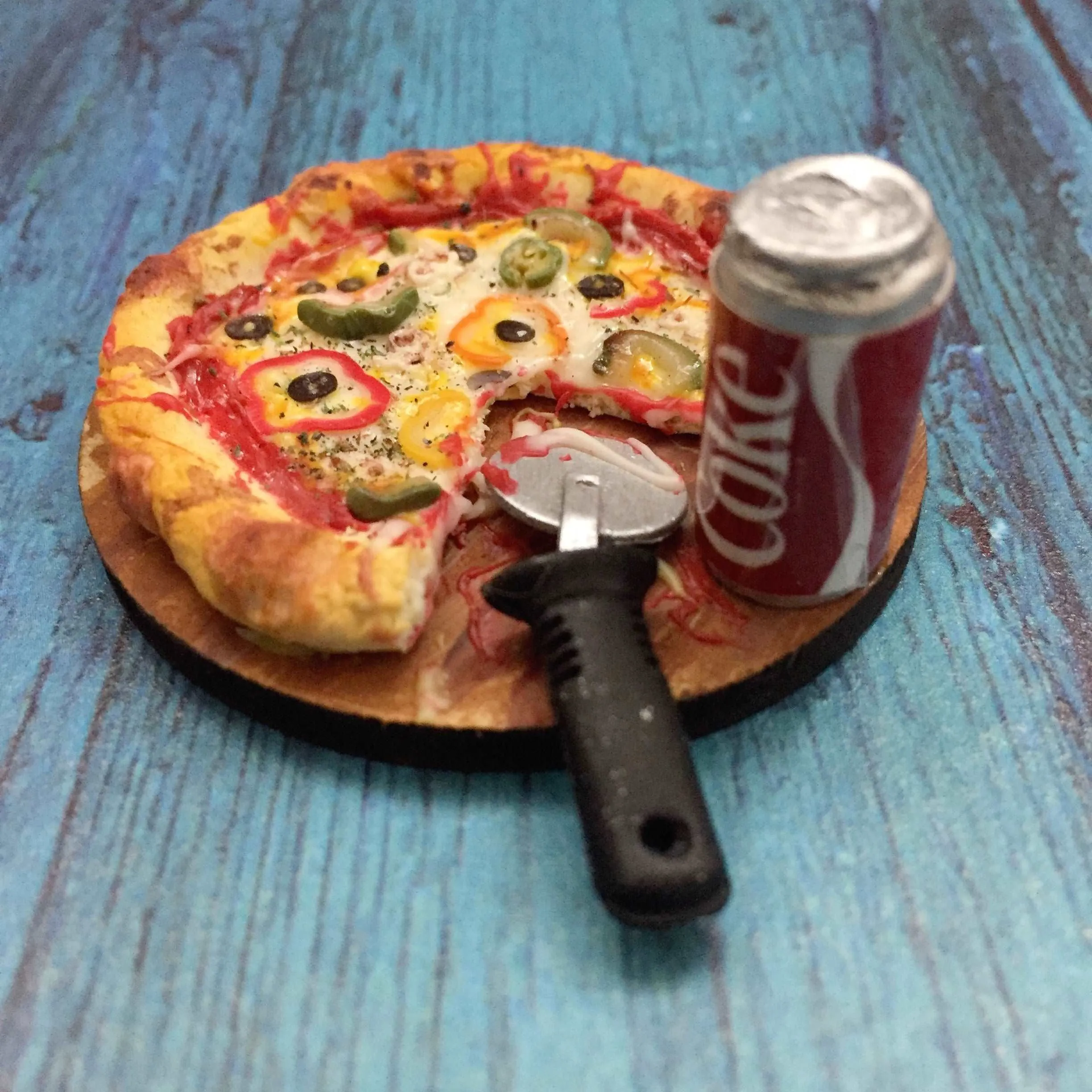 Pizza Coke Fast Food Miniature Food Magnet