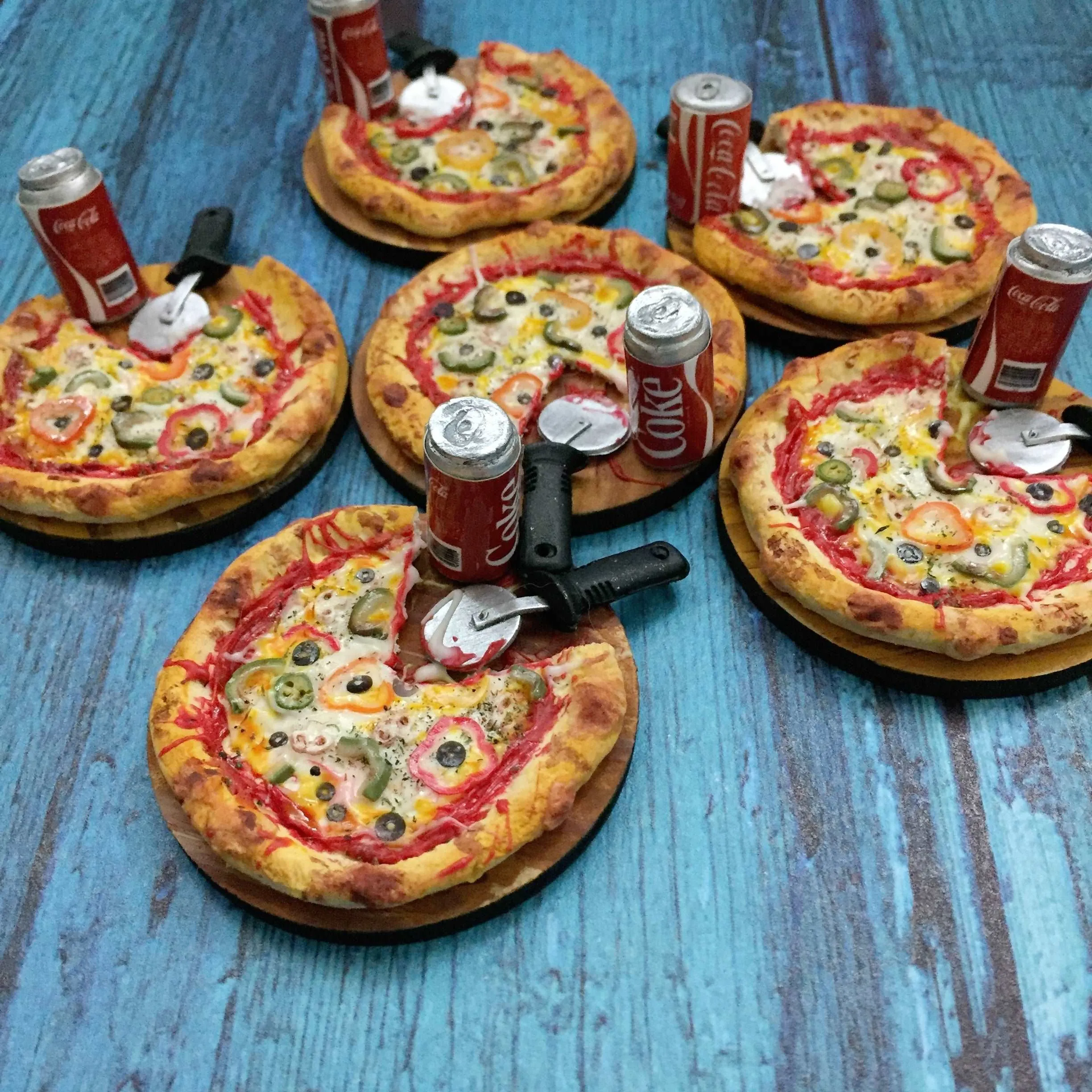 Pizza Coke Fast Food Miniature Food Magnet