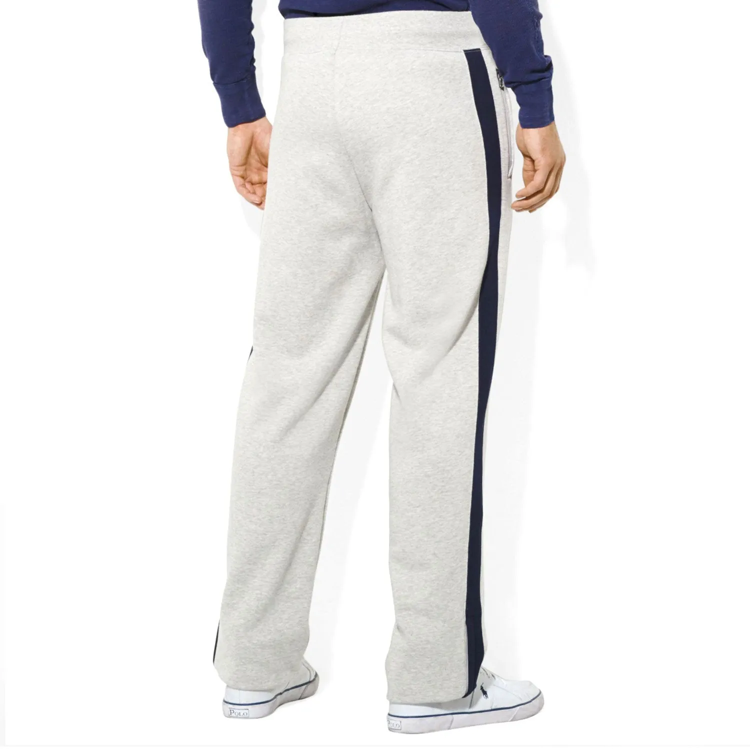 Ralph Lauren Striped Fleece Sweatpant Jogging Bottoms - Metro Heather