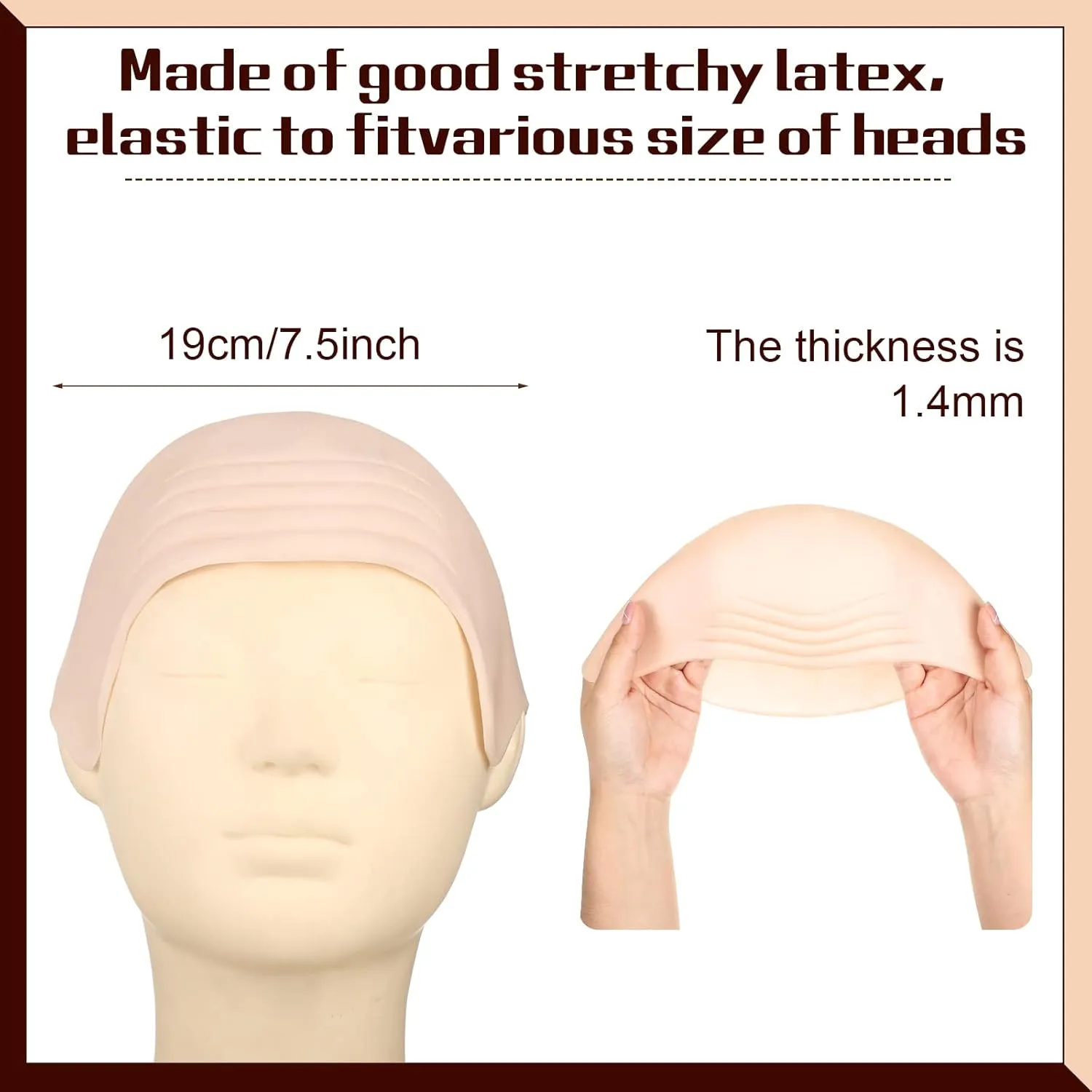 Syhood 2 Pieces Halloween Bald Cap Makeup Latex Bald Head Wig Caps Cosplay Costume for Adults