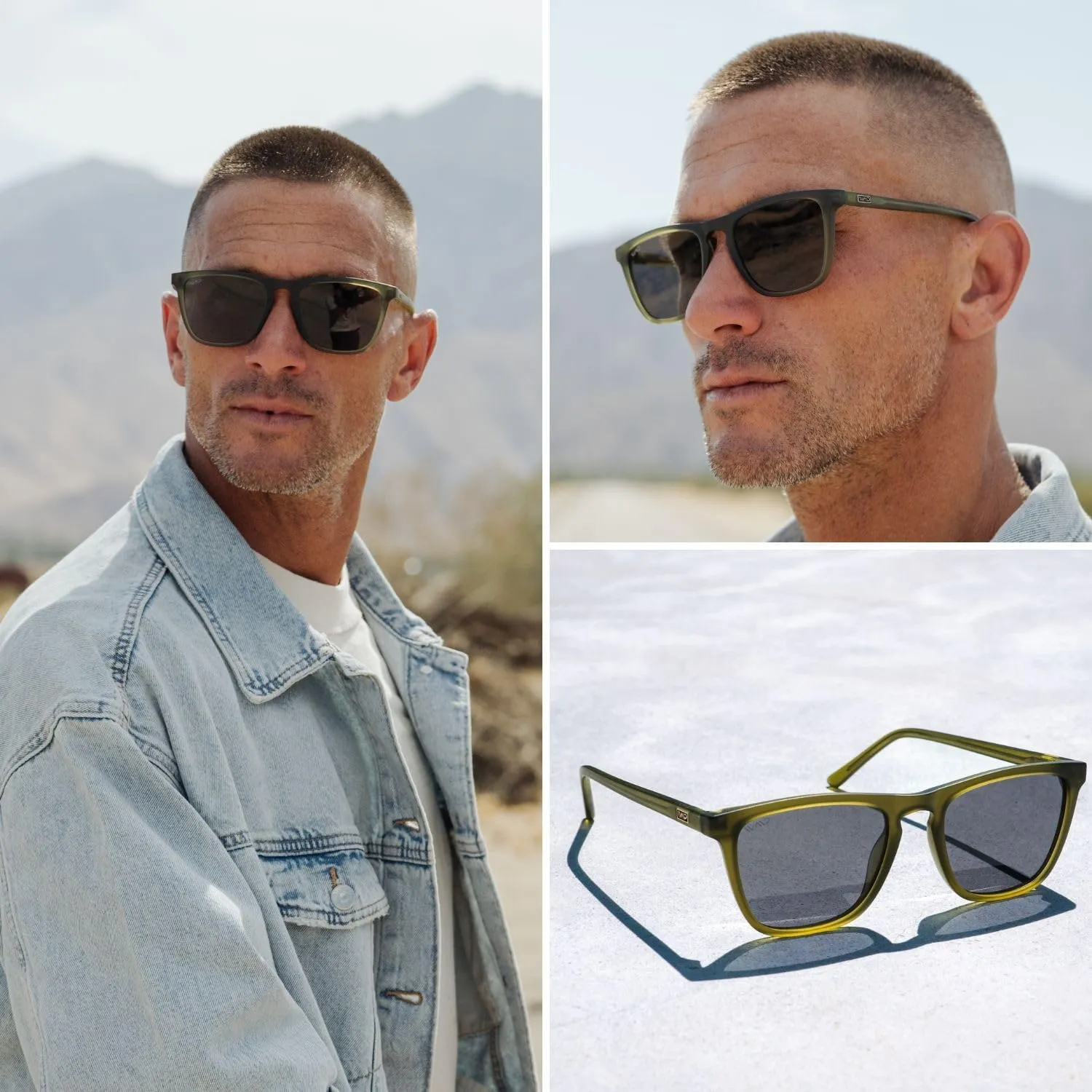 WearMe Pro - Polarized Lens Square Modern Sunglasses for Men