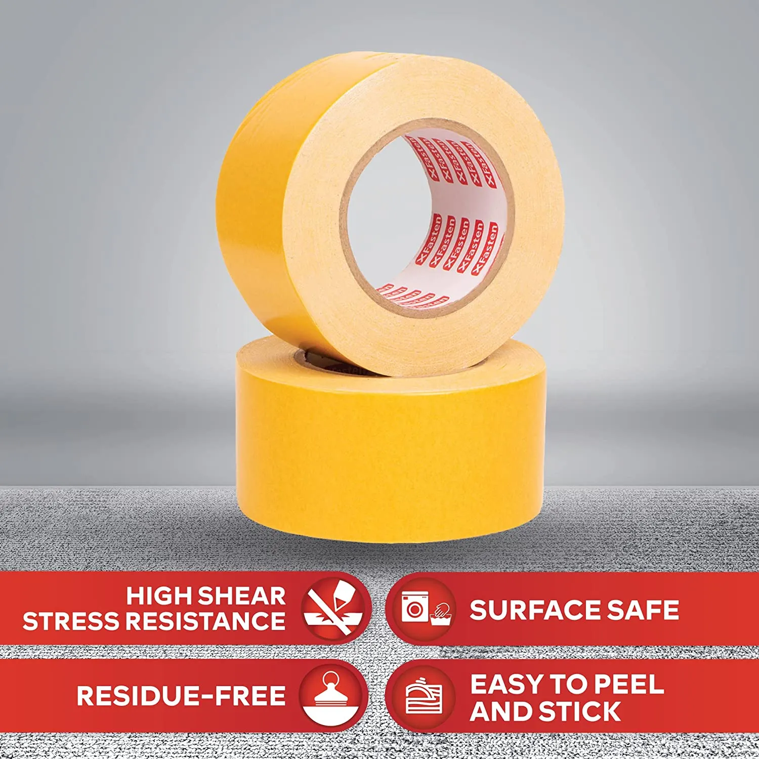 XFasten Double Sided Woodworking Tape | 2.5 Inches x 30 Yards | 6-Pack